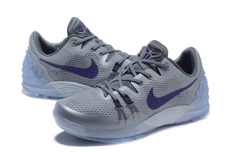 Men Nike Kobe Bryant Venomenon 5 Silver Blue Grey Shoes